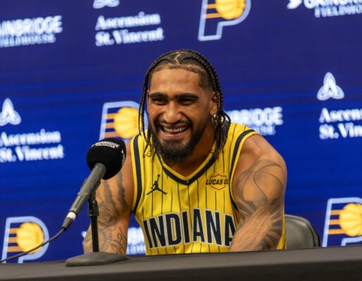 Indiana Pacers forward Obi Toppin during Media Day, held on Sept. 28, 2026, at Gainbridge Fieldhouse, in downtown Indianapolis, Ind. (Photo/Walt Thomas)