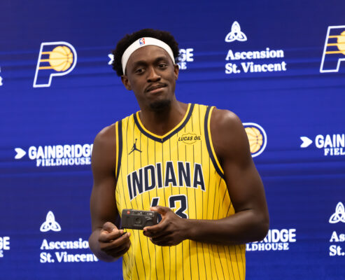 Indiana Pacers forward Pascal Siakam during Media Day, held on Sept. 28, 2026, at Gainbridge Fieldhouse, in downtown Indianapolis, Ind. (Photo/Walt Thomas)