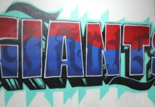 GIANTS Graffiti-style logo by Indianapolis-based artist Nathaniel Johnson, known as ModestArtWerks (Photo by Newfields)