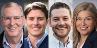 Indiana Secretary of State candidates from left to right: Independent Greg Ballard, Democrat Beau Bayh, Republican Max Engling, and Libertarian Lauri Shillings. (Photo/Courtesy Of Candidates, WFYI)